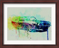 Framed Ford Mustang Watercolor 2