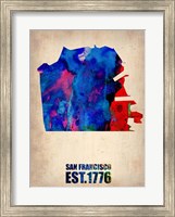 Framed San Francisco Watercolor Map