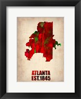 Framed Atlanta Watercolor Map