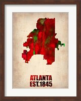 Framed Atlanta Watercolor Map