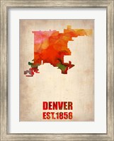 Framed Denver Watercolor Map