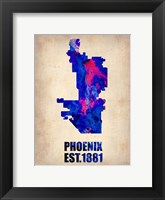 Framed Phoenix Watercolor Map
