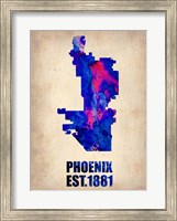 Framed Phoenix Watercolor Map