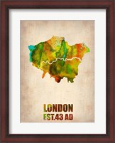 Framed London Watercolor Map 1