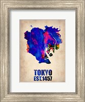 Framed Tokyo Watercolor Map 1