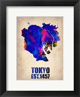 Framed Tokyo Watercolor Map 1