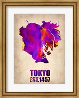 Framed Tokyo Watercolor Map 2
