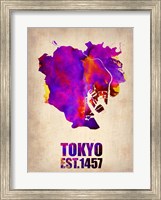 Framed Tokyo Watercolor Map 2