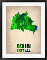 Framed Berlin Watercolor Map