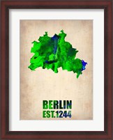 Framed Berlin Watercolor Map