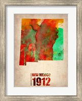 Framed New Mexico Watercolor Map