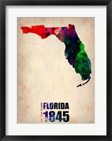 Framed Florida Watercolor Map