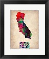 Framed California Watercolor Map