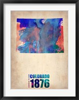 Framed Colorado Watercolor Map