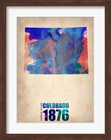 Framed Colorado Watercolor Map