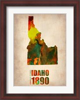 Framed Idaho Watercolor Map