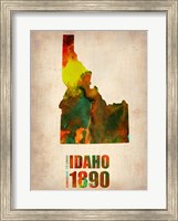 Framed Idaho Watercolor Map