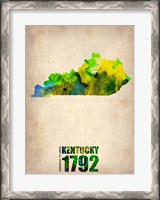 Framed Kentucky Watercolor Map