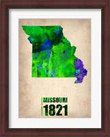 Framed Missouri Watercolor Map