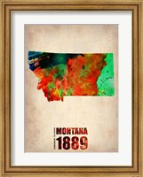 Framed Montana Watercolor Map