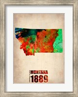 Framed Montana Watercolor Map
