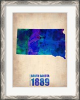 Framed South Dakota Watercolor Map