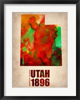 Framed Utah Watercolor Map