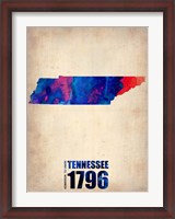 Framed Tennessee Watercolor Map