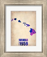 Framed Hawaii Watercolor Map