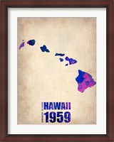 Framed Hawaii Watercolor Map