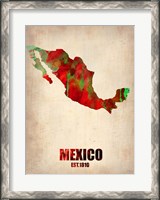 Framed Mexico Watercolor Map