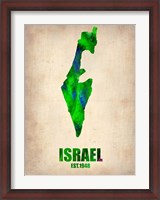 Framed Israel Watercolor Map