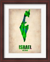 Framed Israel Watercolor Map