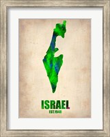 Framed Israel Watercolor Map