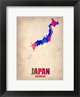 Framed Japan Watercolor Map