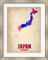 Framed Japan Watercolor Map