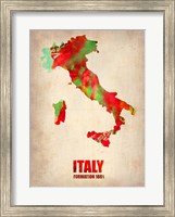 Framed Italy Watercolor Map