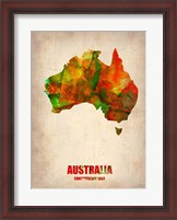 Framed Australia Watercolor Map