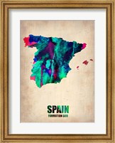 Framed Spain Watercolor Map