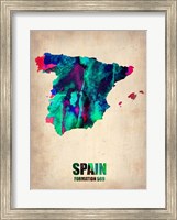 Framed Spain Watercolor Map