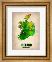 Framed Ireland Watercolor Map