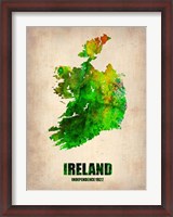Framed Ireland Watercolor Map