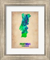 Framed Portugal Watercolor Map