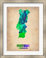 Framed Portugal Watercolor Map