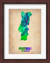 Framed Portugal Watercolor Map