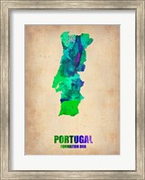Framed Portugal Watercolor Map