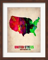 Framed USA Watercolor Map 2