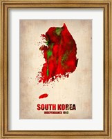 Framed South Korea Watercolor Map