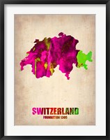 Framed Switzerland Watercolor Map