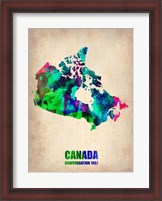 Framed Canada Watercolor Map
